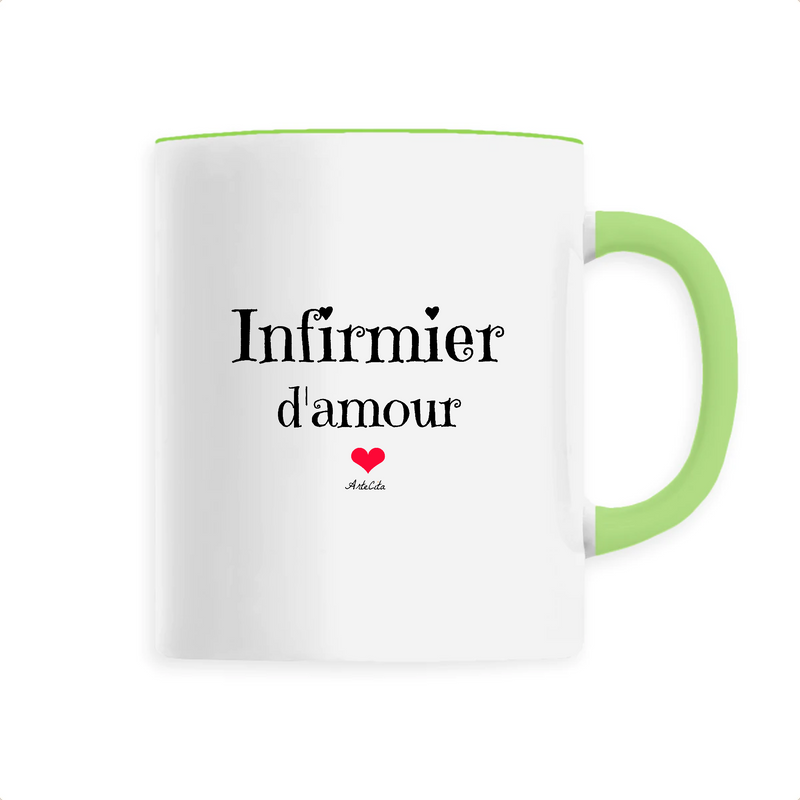 Cadeau anniversaire : Mug - Infirmier d'amour - 6 Coloris - Cadeau Original & Unique - Cadeau Personnalisable - Cadeaux-Positifs.com -Unique-Vert-