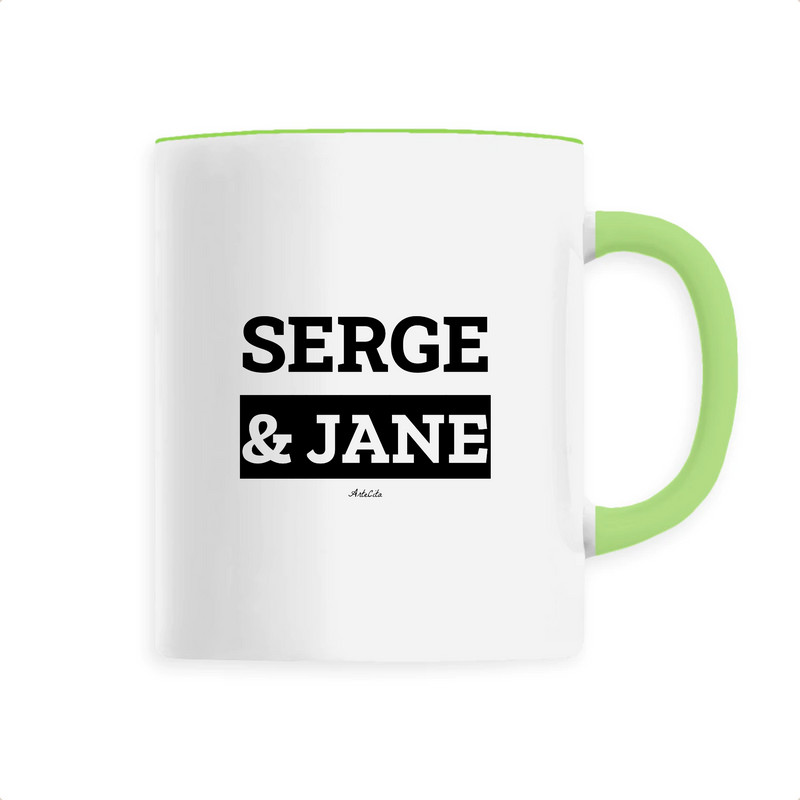 Cadeau anniversaire : Mug - Serge & Jane - 6 Coloris - Cadeau Original & Mythique - Cadeau Personnalisable - Cadeaux-Positifs.com -Unique-Vert-
