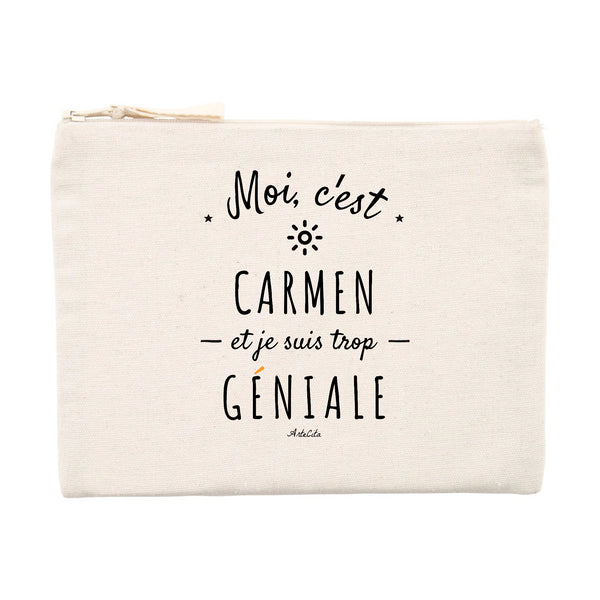 Pochette - Carmen est trop Géniale - Cadeau Durable & Original - Cadeau Personnalisable - Cadeaux-Positifs.com -Unique-Beige-