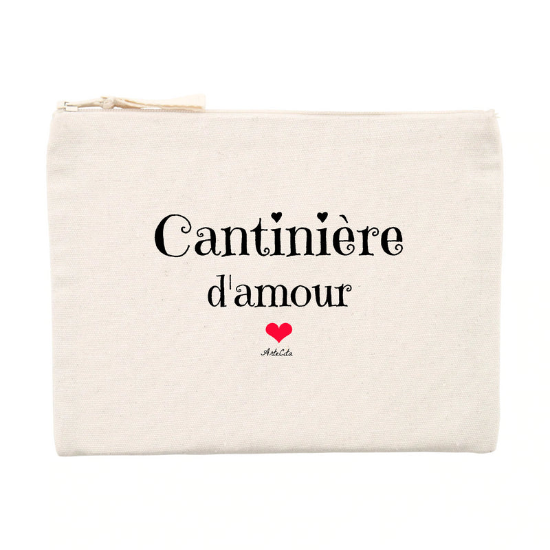 Cadeau anniversaire : Pochette - Cantinière d'amour - Matières recyclées - Cadeau Unique - Cadeau Personnalisable - Cadeaux-Positifs.com -Unique-Beige-