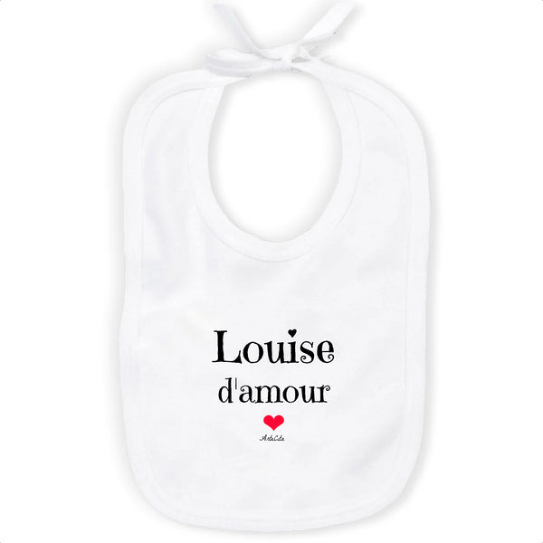 Bavoir - Louise d'amour - Coton Bio - Cadeau Original & Tendre - Cadeau Personnalisable - Cadeaux-Positifs.com -Unique-Blanc-