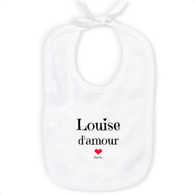 Cadeau anniversaire : Bavoir - Louise d'amour - Coton Bio - Cadeau Original & Tendre - Cadeau Personnalisable - Cadeaux-Positifs.com -Unique-Blanc-