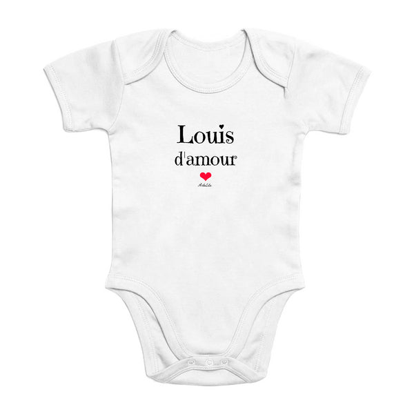 Body - Louis d'amour - Coton Bio - Cadeau Original & Tendre - Cadeau Personnalisable - Cadeaux-Positifs.com -0-3 Mois-Blanc-