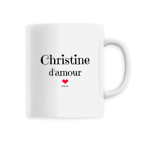 Mug - Christine d'amour - 6 Coloris - Cadeau Original & Tendre - Cadeau Personnalisable - Cadeaux-Positifs.com -Unique-Blanc-