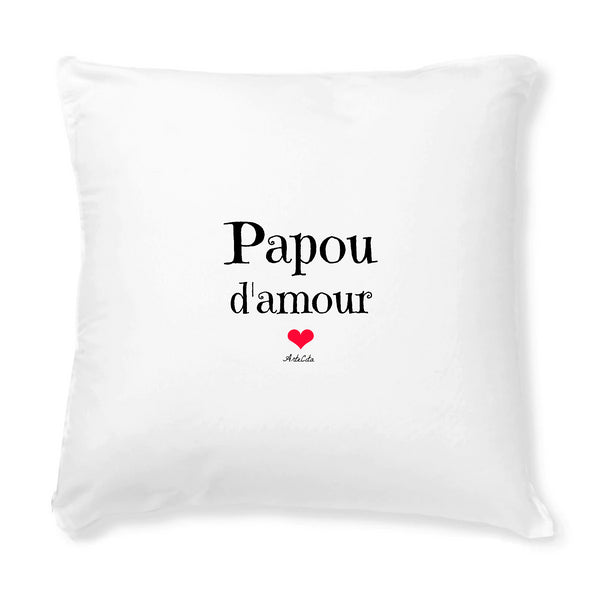 Coussin - Papou d'amour - Avec rembourrage - Cadeau Unique & Tendre - Cadeau Personnalisable - Cadeaux-Positifs.com -Unique-Blanc-