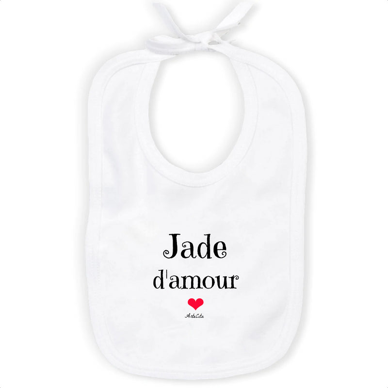 Cadeau anniversaire : Bavoir - Jade d'amour - Coton Bio - Cadeau Original & Tendre - Cadeau Personnalisable - Cadeaux-Positifs.com -Unique-Blanc-