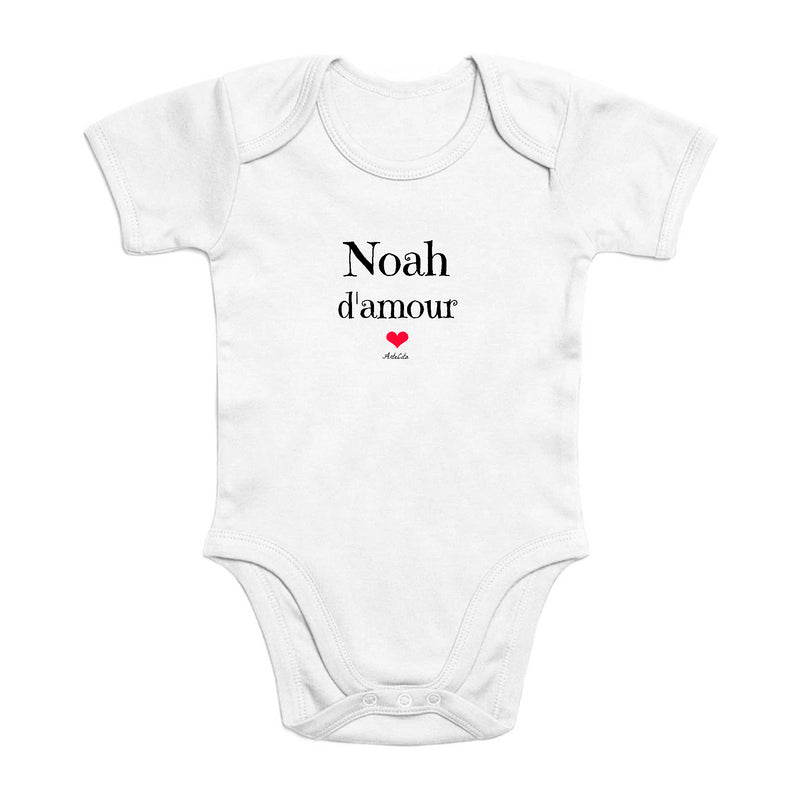 Cadeau anniversaire : Body - Noah d'amour - Coton Bio - Cadeau Original & Tendre - Cadeau Personnalisable - Cadeaux-Positifs.com -0-3 Mois-Blanc-