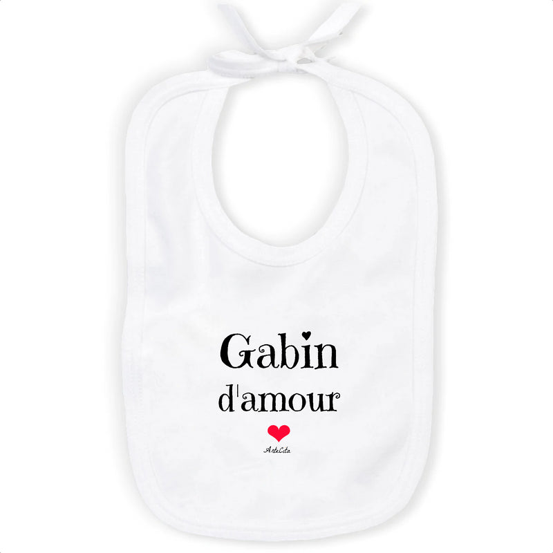 Cadeau anniversaire : Bavoir - Gabin d'amour - Coton Bio - Cadeau Original & Tendre - Cadeau Personnalisable - Cadeaux-Positifs.com -Unique-Blanc-