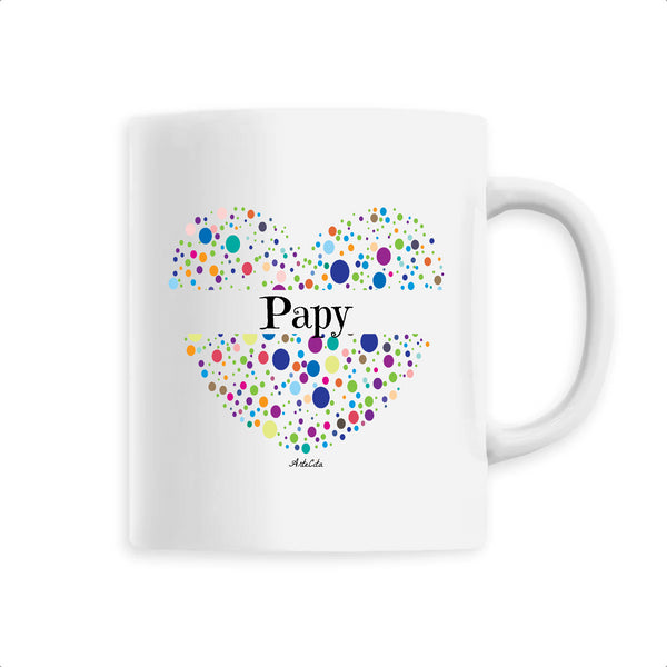 Mug - Papy (Coeur) - 6 Coloris - Cadeau Unique & Tendre - Cadeau Personnalisable - Cadeaux-Positifs.com -Unique-Blanc-