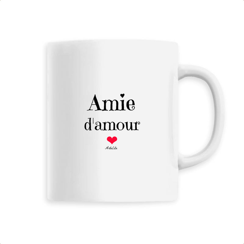 Cadeau anniversaire : Mug - Amie d'amour - 6 Coloris - Cadeau Original & Tendre - Cadeau Personnalisable - Cadeaux-Positifs.com -Unique-Blanc-