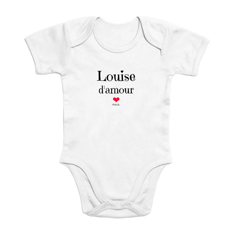 Cadeau anniversaire : Body - Louise d'amour - Coton Bio - Cadeau Original & Tendre - Cadeau Personnalisable - Cadeaux-Positifs.com -0-3 Mois-Blanc-