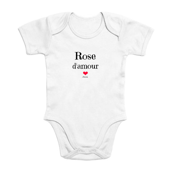 Body - Rose d'amour - Coton Bio - Cadeau Original & Tendre - Cadeau Personnalisable - Cadeaux-Positifs.com -0-3 Mois-Blanc-