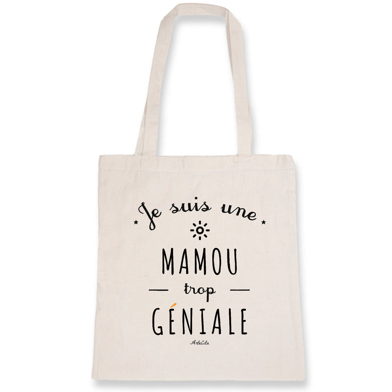 Cadeau anniversaire : Tote Bag - Une Mamou trop Géniale - Coton Bio - Cadeau Original - Cadeau Personnalisable - Cadeaux-Positifs.com -Unique-Blanc-