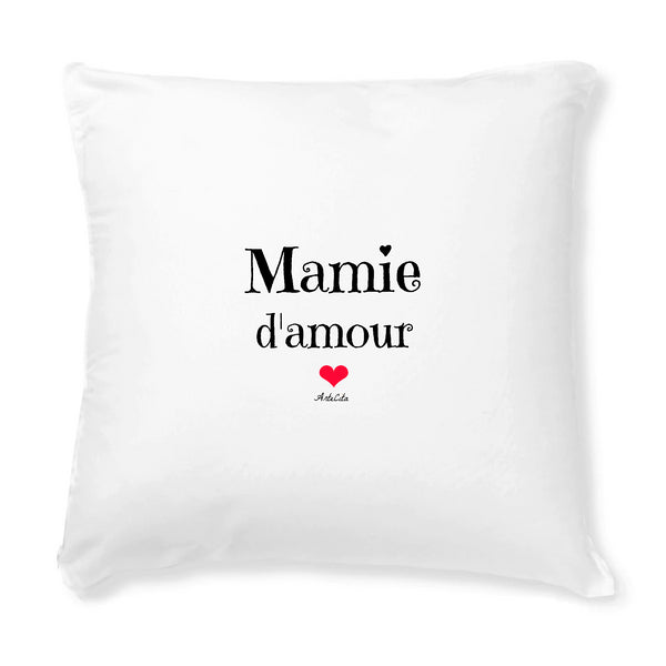 Coussin - Mamie d'amour - Avec rembourrage - Cadeau Unique & Tendre - Cadeau Personnalisable - Cadeaux-Positifs.com -Unique-Blanc-