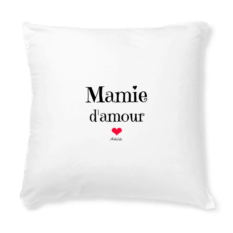 Cadeau anniversaire : Coussin - Mamie d'amour - Avec rembourrage - Cadeau Unique & Tendre - Cadeau Personnalisable - Cadeaux-Positifs.com -Unique-Blanc-