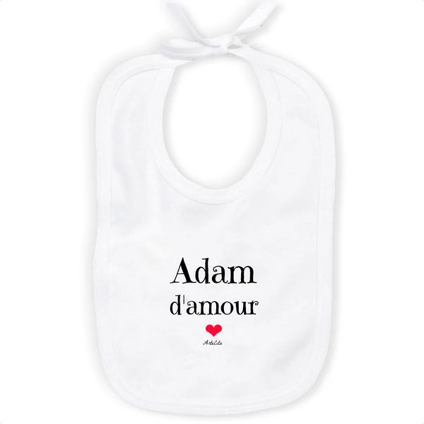 Bavoir - Adam d'amour - Coton Bio - Cadeau Original & Tendre - Cadeau Personnalisable - Cadeaux-Positifs.com -Unique-Blanc-