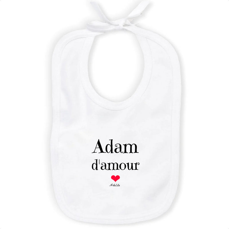 Cadeau anniversaire : Bavoir - Adam d'amour - Coton Bio - Cadeau Original & Tendre - Cadeau Personnalisable - Cadeaux-Positifs.com -Unique-Blanc-