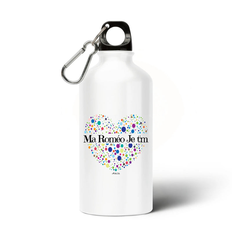 Cadeau anniversaire : Gourde - Ma Roméo Je t'm - Sans BPA - Cadeau Unique & Tendre - Cadeau Personnalisable - Cadeaux-Positifs.com -Unique-Blanc-