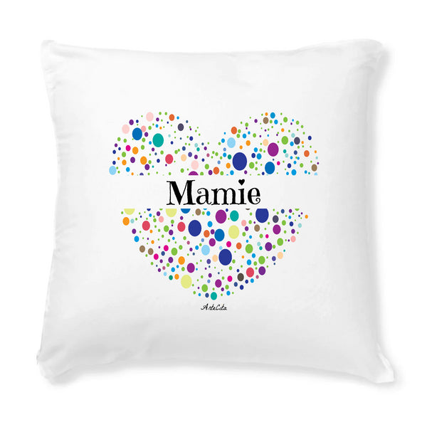 Coussin - Mamie (Coeur) - Avec rembourrage - Cadeau Original & Tendre - Cadeau Personnalisable - Cadeaux-Positifs.com -Unique-Blanc-