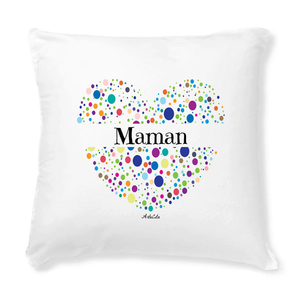 Coussin - Maman (Coeur) - Avec rembourrage - Cadeau Original & Tendre - Cadeau Personnalisable - Cadeaux-Positifs.com -Unique-Blanc-