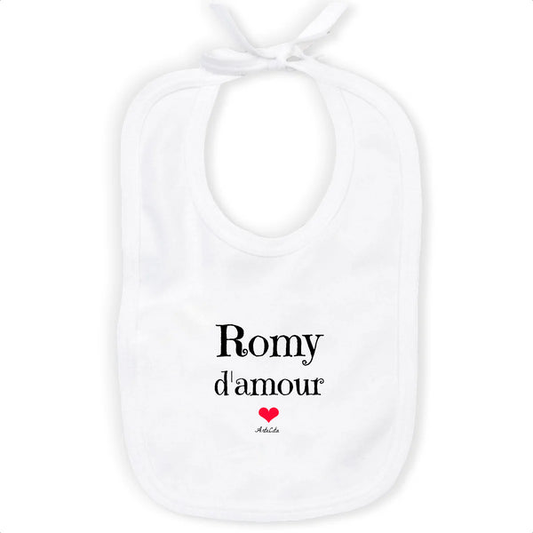 Bavoir - Romy d'amour - Coton Bio - Cadeau Original & Tendre - Cadeau Personnalisable - Cadeaux-Positifs.com -Unique-Blanc-