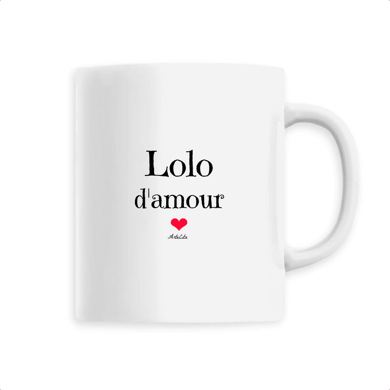 Cadeau anniversaire : Mug - Lolo d'amour - 6 Coloris - Cadeau Original & Tendre - Cadeau Personnalisable - Cadeaux-Positifs.com -Unique-Blanc-