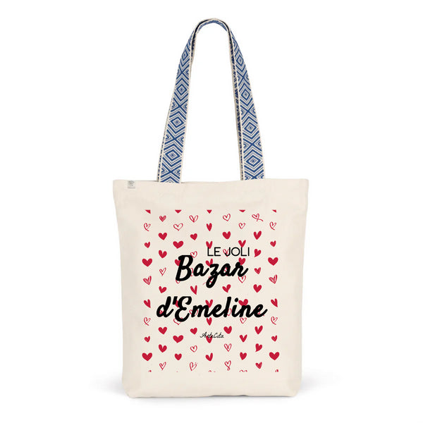 Tote Bag Premium - Le joli Bazar d'Emeline - 2 Coloris - Durable - Cadeau Personnalisable - Cadeaux-Positifs.com -Unique-Bleu-