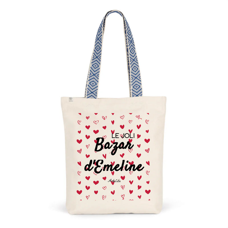 Cadeau anniversaire : Tote Bag Premium - Le joli Bazar d'Emeline - 2 Coloris - Durable - Cadeau Personnalisable - Cadeaux-Positifs.com -Unique-Bleu-