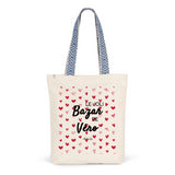 Tote Bag Premium - Le joli Bazar de Véro - 2 Coloris - Durable - Cadeau Personnalisable - Cadeaux-Positifs.com -Unique-Bleu-