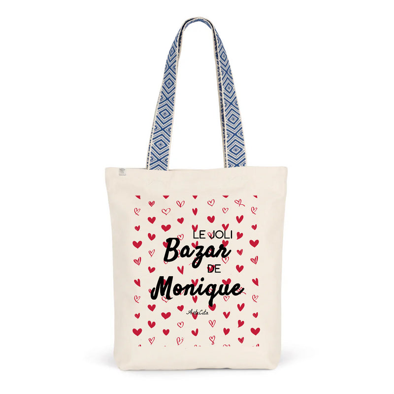 Cadeau anniversaire : Tote Bag Premium - Le joli Bazar de Monique - 2 Coloris - Durable - Cadeau Personnalisable - Cadeaux-Positifs.com -Unique-Bleu-