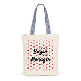 Tote Bag Premium - Le joli Bazar d'une Manager - 2 Coloris - Durable - Cadeau Personnalisable - Cadeaux-Positifs.com -Unique-Bleu-