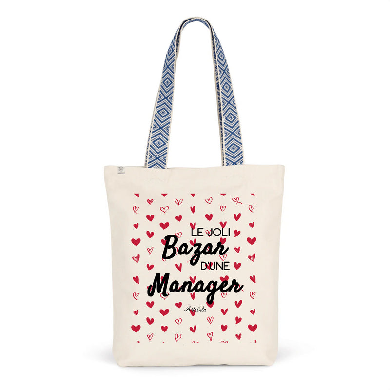 Cadeau anniversaire : Tote Bag Premium - Le joli Bazar d'une Manager - 2 Coloris - Durable - Cadeau Personnalisable - Cadeaux-Positifs.com -Unique-Bleu-