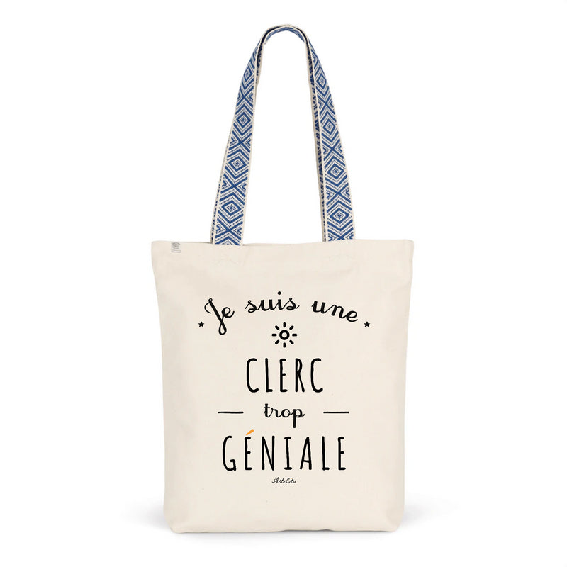 Cadeau anniversaire : Tote Bag Premium - Clerc trop Géniale - 2 Coloris - Cadeau Durable - Cadeau Personnalisable - Cadeaux-Positifs.com -Unique-Bleu-