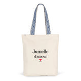 Tote Bag Premium - Jumelle d'amour - 2 Coloris - Cadeau Durable - Cadeau Personnalisable - Cadeaux-Positifs.com -Unique-Bleu-