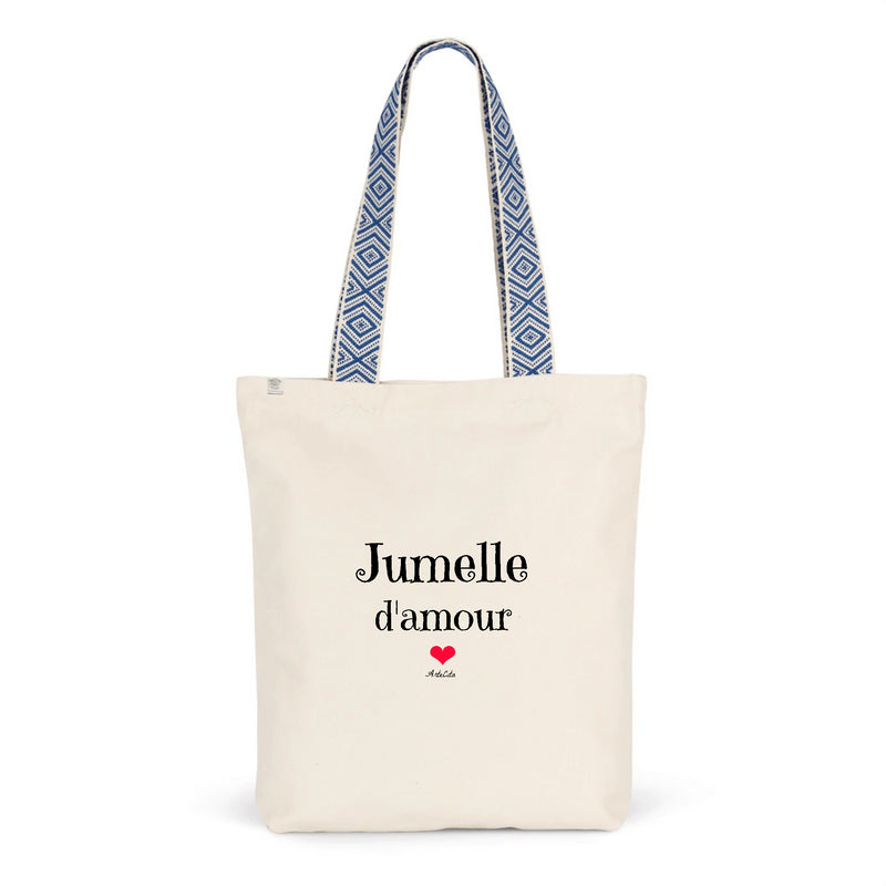 Cadeau anniversaire : Tote Bag Premium - Jumelle d'amour - 2 Coloris - Cadeau Durable - Cadeau Personnalisable - Cadeaux-Positifs.com -Unique-Bleu-