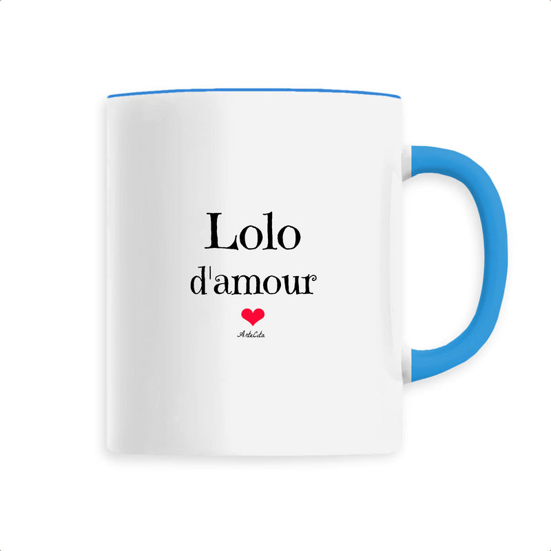 Cadeau anniversaire : Mug - Lolo d'amour - 6 Coloris - Cadeau Original & Tendre - Cadeau Personnalisable - Cadeaux-Positifs.com -Unique-Bleu-