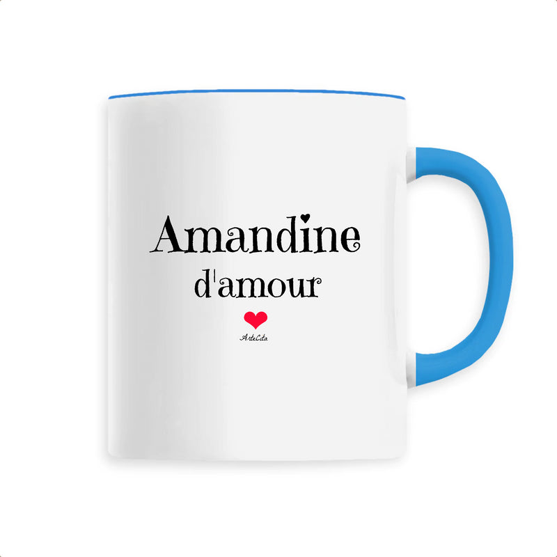 Cadeau anniversaire : Mug - Amandine d'amour - 6 Coloris - Cadeau Original & Tendre - Cadeau Personnalisable - Cadeaux-Positifs.com -Unique-Bleu-