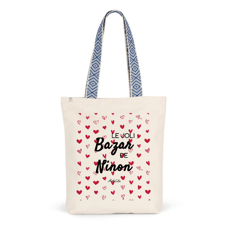 Cadeau anniversaire : Tote Bag Premium - Le joli Bazar de Ninon - 2 Coloris - Cadeau Durable - Cadeau Personnalisable - Cadeaux-Positifs.com -Unique-Bleu-