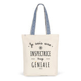 Tote Bag Premium - Inspectrice trop Géniale - 2 Coloris - Durable - Cadeau Personnalisable - Cadeaux-Positifs.com -Unique-Bleu-