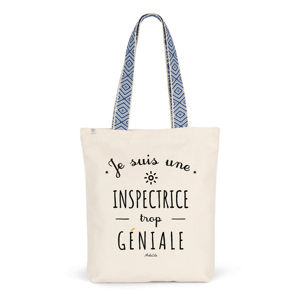 Tote Bag Premium - Inspectrice trop Géniale - 2 Coloris - Durable - Cadeau Personnalisable - Cadeaux-Positifs.com -Unique-Bleu-