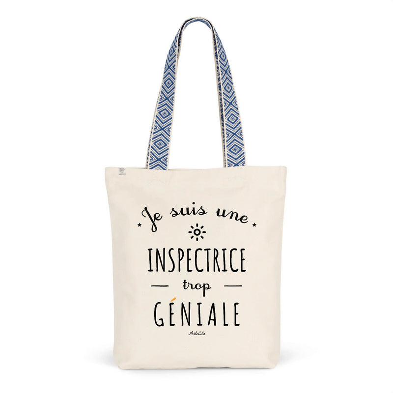 Cadeau anniversaire : Tote Bag Premium - Inspectrice trop Géniale - 2 Coloris - Durable - Cadeau Personnalisable - Cadeaux-Positifs.com -Unique-Bleu-