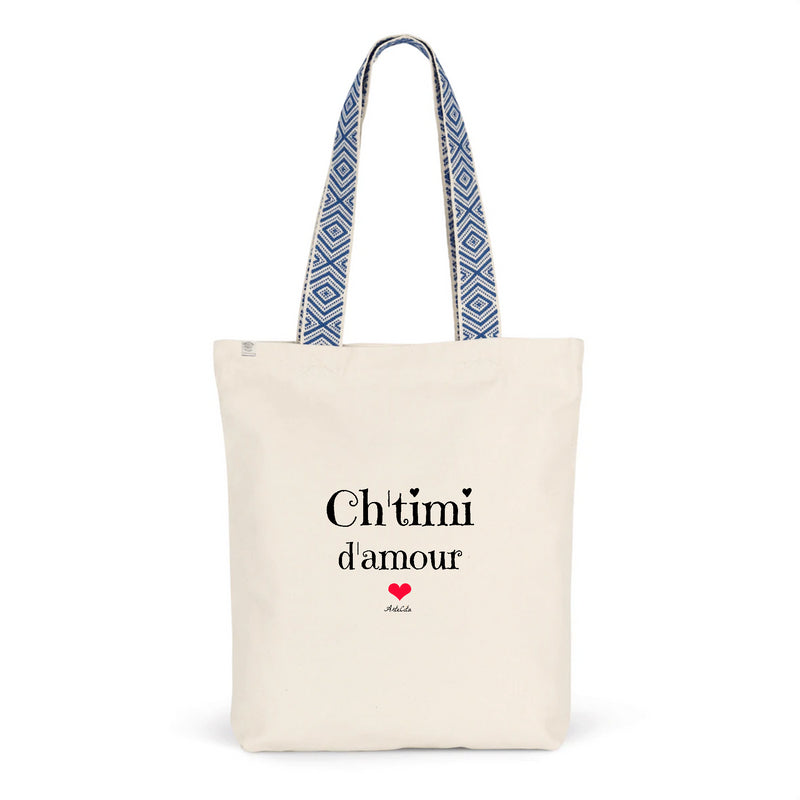 Cadeau anniversaire : Tote Bag Premium - Ch'timi d'amour - 2 Coloris - Cadeau Durable - Cadeau Personnalisable - Cadeaux-Positifs.com -Unique-Bleu-