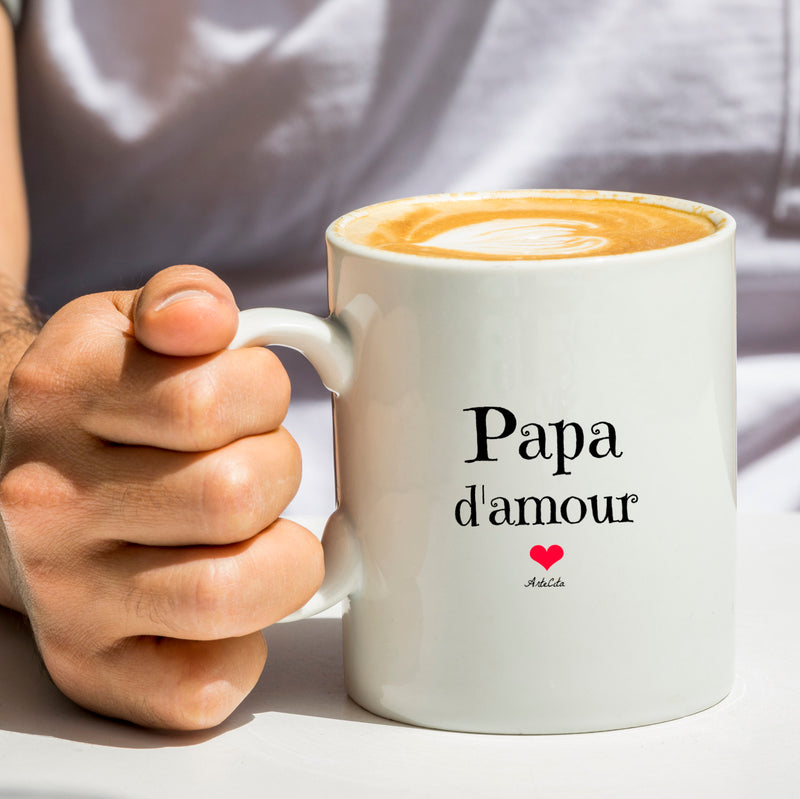 Cadeau anniversaire : Mug - Papa d'amour - 6 Coloris - Cadeau Original - Cadeau Personnalisable - Cadeaux-Positifs.com -Unique-Blanc-
