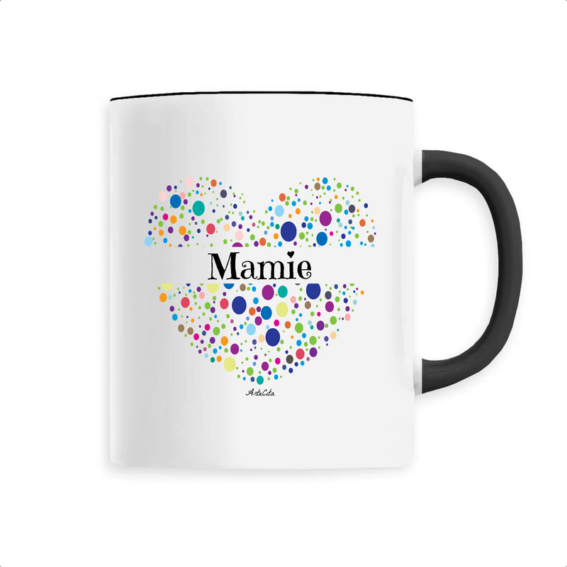 Cadeau anniversaire : Mug - Mamie (Coeur) - 6 Coloris - Cadeau Unique & Tendre - Cadeau Personnalisable - Cadeaux-Positifs.com -Unique-Noir-