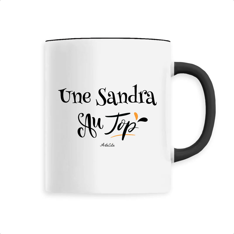 Cadeau anniversaire : Mug - Une Sandra au Top - 6 Coloris - Cadeau Original - Cadeau Personnalisable - Cadeaux-Positifs.com -Unique-Noir-