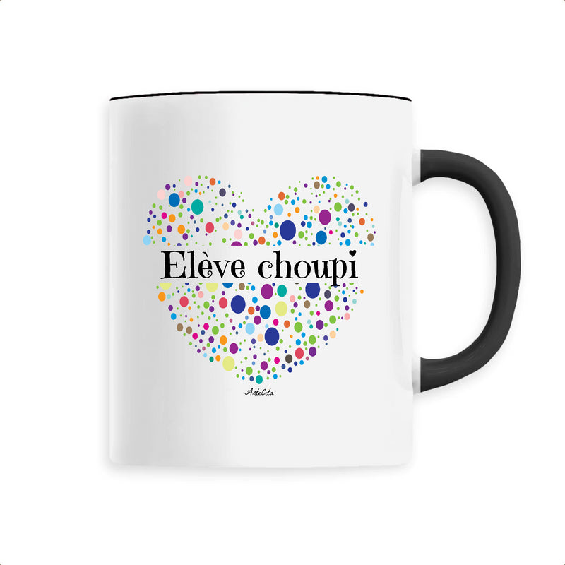 Cadeau anniversaire : Mug - Elève choupi (Coeur) - 6 Coloris - Cadeau Unique & Tendre - Cadeau Personnalisable - Cadeaux-Positifs.com -Unique-Noir-