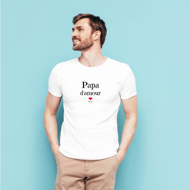 Cadeau anniversaire : T-Shirt - Papa d'amour - Coton Bio - 7 Coloris - Cadeau Original - Cadeau Personnalisable - Cadeaux-Positifs.com -XS-Marine-