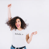 T-Shirt - Rebelle - Coton Bio - Unisexe - Cadeau Original - Cadeau Personnalisable - Cadeaux-Positifs.com -XS-Noir-