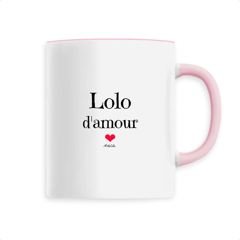 Cadeau anniversaire : Mug - Lolo d'amour - 6 Coloris - Cadeau Original & Tendre - Cadeau Personnalisable - Cadeaux-Positifs.com -Unique-Rose-