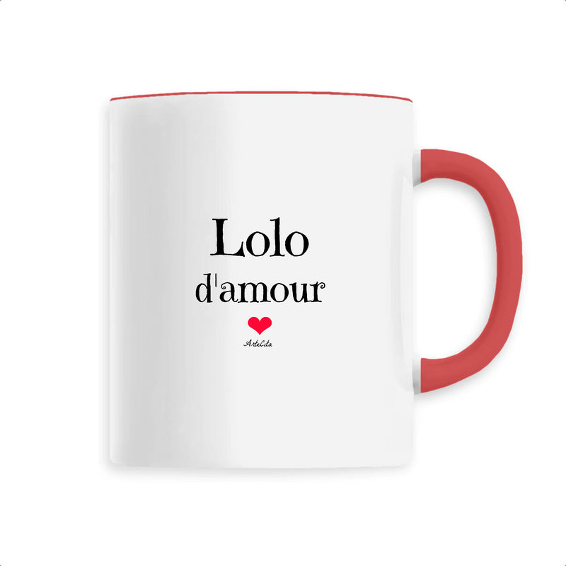 Cadeau anniversaire : Mug - Lolo d'amour - 6 Coloris - Cadeau Original & Tendre - Cadeau Personnalisable - Cadeaux-Positifs.com -Unique-Rouge-